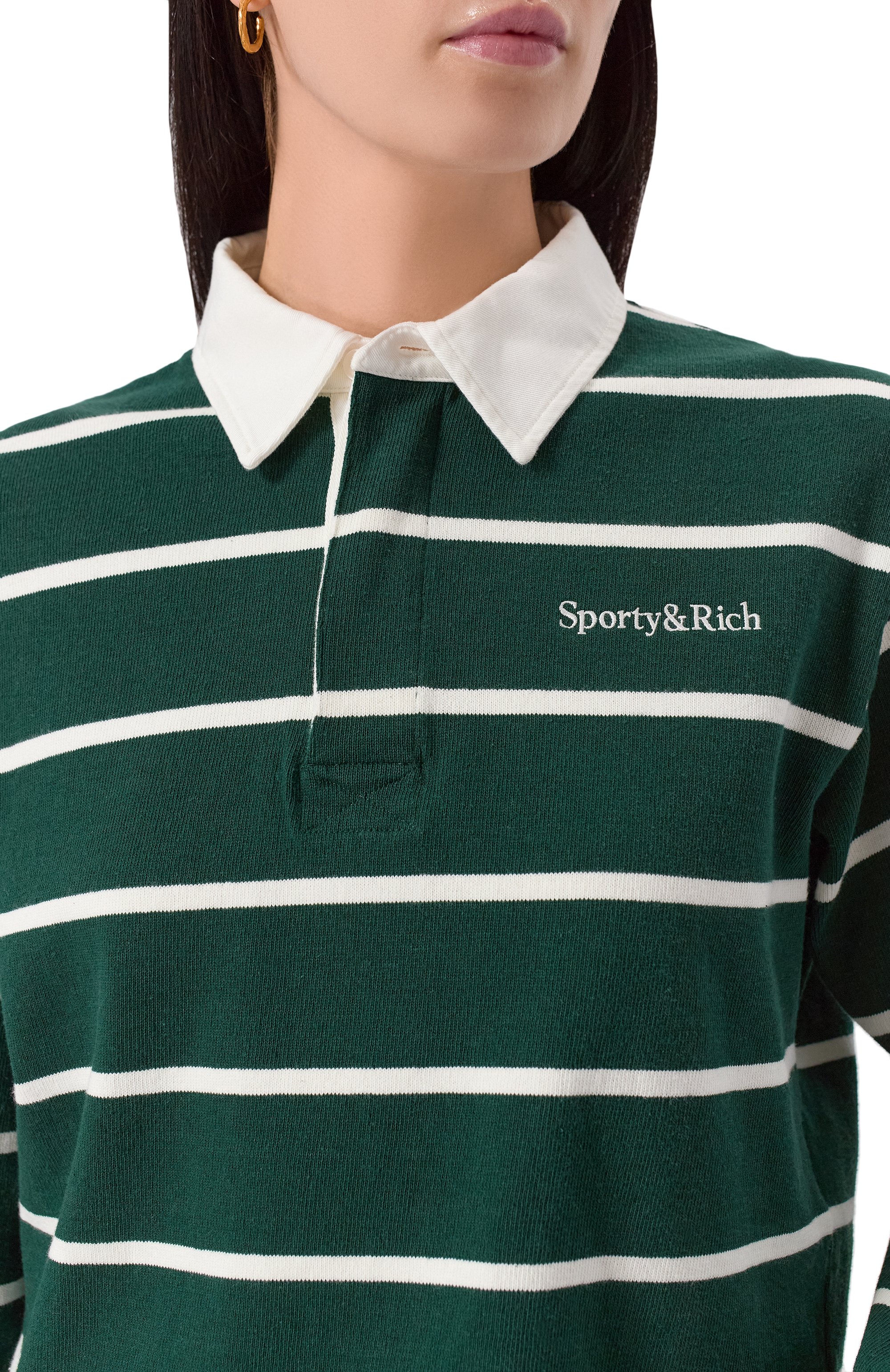 Хлопковое поло SPORTY AND RICH, арт. ST008606300GR51, фото 5