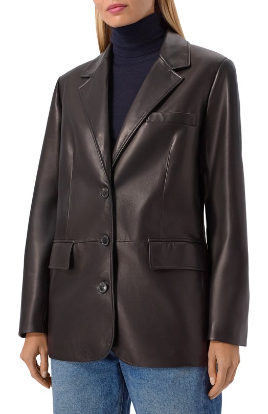 Кожаный жакет MVST M25.1PW.L009/NAPPA CREAM Чёрный  M25.1PW.L009/NAPPA CREAM Фото 3