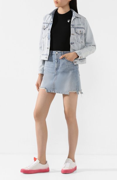 Хлопковая футболка OFF-WHITE черного цвета по цене 21250 руб., арт. 0WAA040T20JER0031001, фото 2 Хлопковая футболка OFF-WHITE, арт. 0WAA040T20JER0031001, фото 2