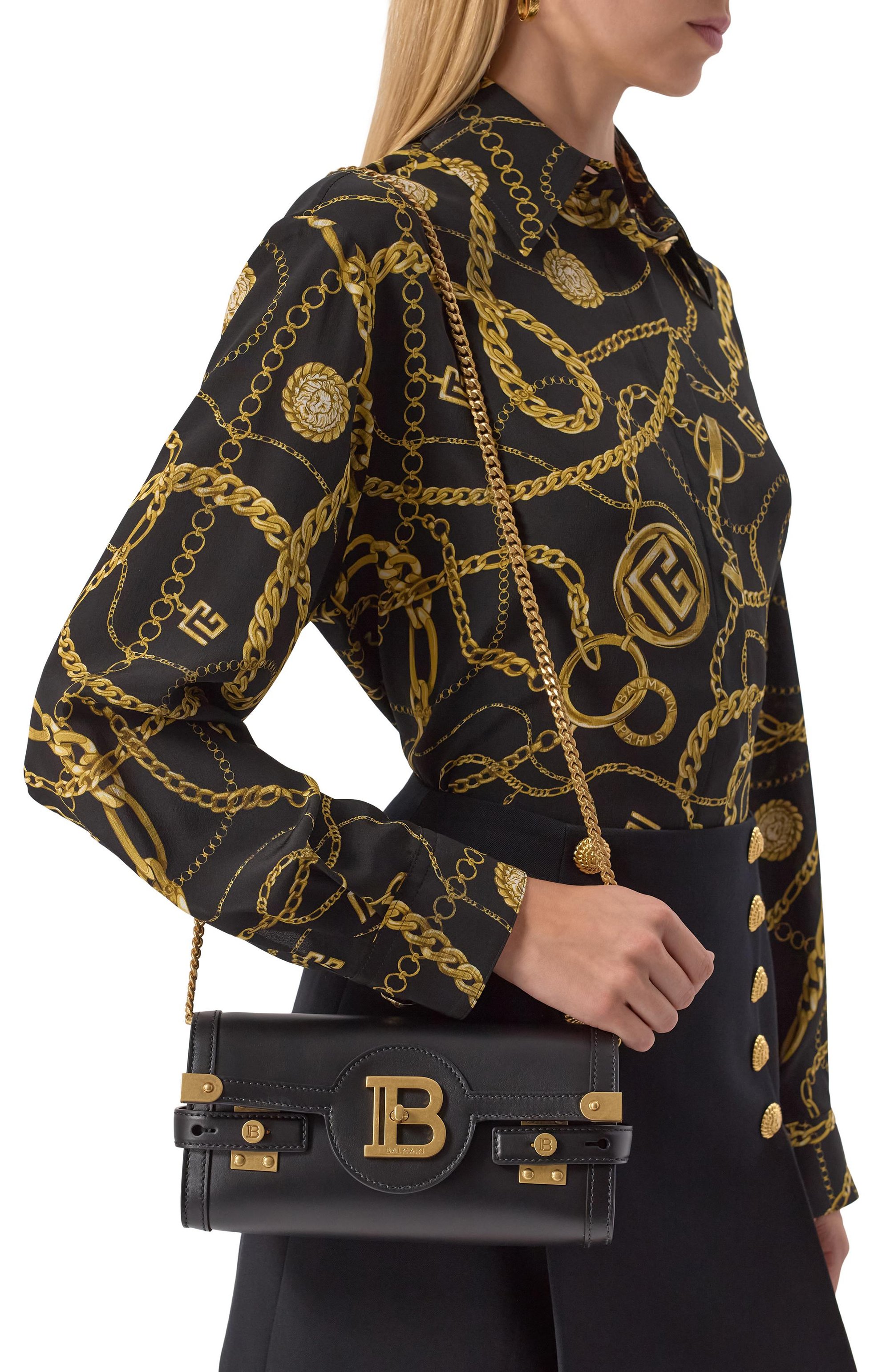 Сумка b-buzz 23 BALMAIN черного цвета по цене 148500 руб., арт. GN1LE596/LAVE, фото 2 Сумка b-buzz 23 BALMAIN, арт. GN1LE596/LAVE, фото 2