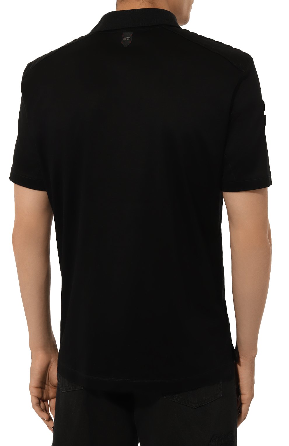 Хлопковое поло CROW’S EYE черного цвета по цене 19010 руб., арт. L.E.1, фото 4 Хлопковое поло CROW’S EYE, арт. L.E.1, фото 4