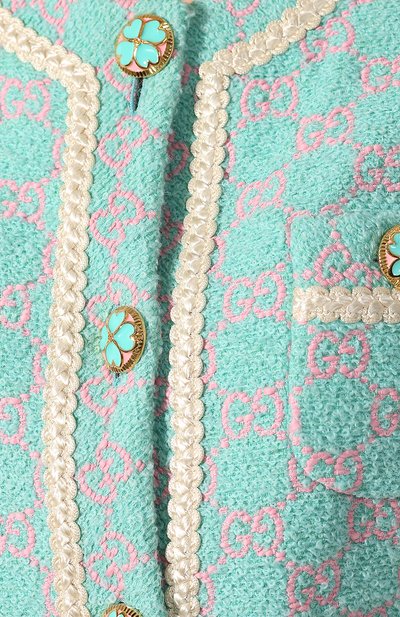 Жакет из смеси хлопка и шерсти GUCCI голубого цвета по цене 416160 руб., арт. 569171/ZAAMP, фото 5 Жакет из смеси хлопка и шерсти GUCCI, арт. 569171/ZAAMP, фото 5