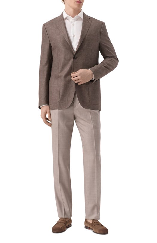 Пиджак из шерсти и шелка Corneliani 25X002-2516206 Коричневый  25X002-2516206 Фото 2