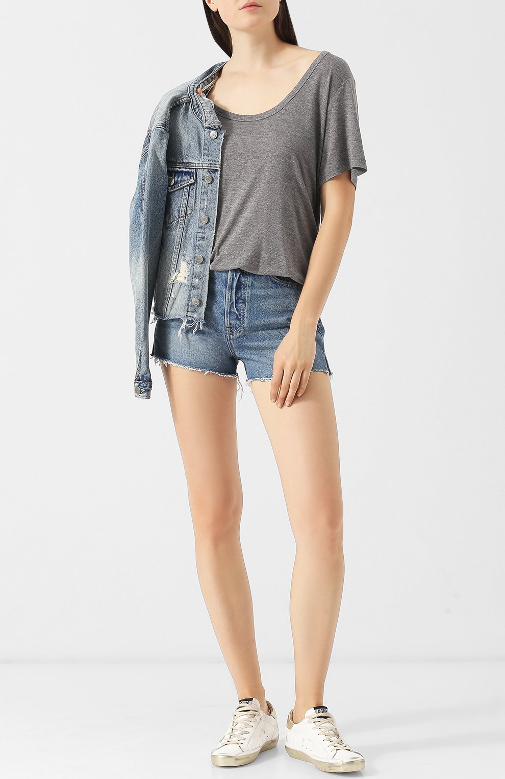 Однотонная футболка с круглым вырезом из вискозы ALEXANDERWANG.T, арт. 4C281004A0, фото 2