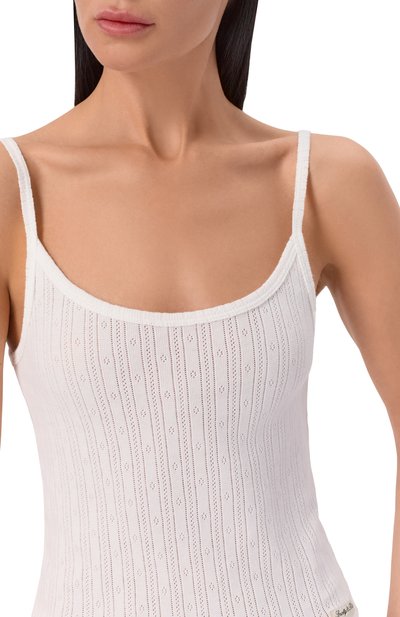 Хлопковый топ SPORTY AND RICH белого цвета по цене 12150 руб., арт. T011076326WH01, фото 5 Хлопковый топ SPORTY AND RICH, арт. T011076326WH01, фото 5