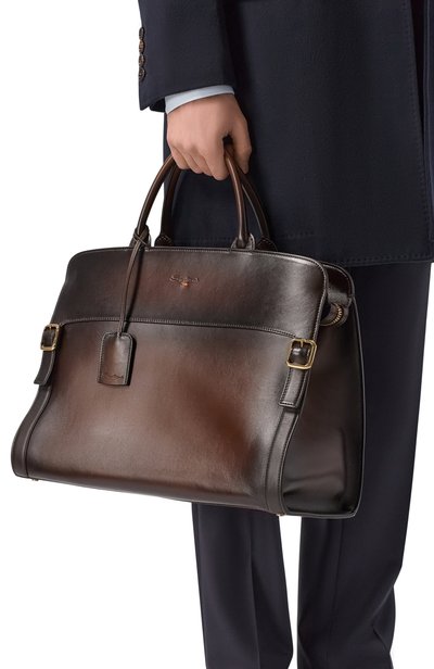 Сумка SANTONI темно-коричневого цвета по цене 365000 руб., арт. UIBGA3110DB-HVPL, фото 2 Сумка SANTONI, арт. UIBGA3110DB-HVPL, фото 2