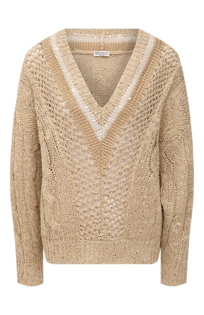 Свитер изо льна и шелка BRUNELLO CUCINELLI, арт. MCK386712, фото 1