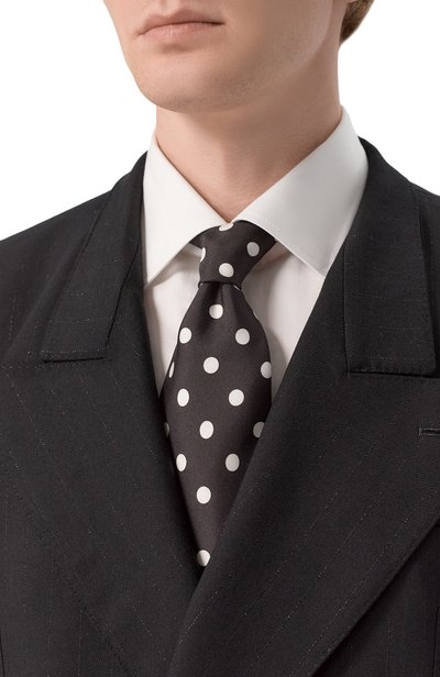 Шелковый галстук DOLCE & GABBANA темно-коричневого цвета по цене 49950 руб., арт. GT160E/IS14C, фото 2 Шелковый галстук DOLCE & GABBANA, арт. GT160E/IS14C, фото 2