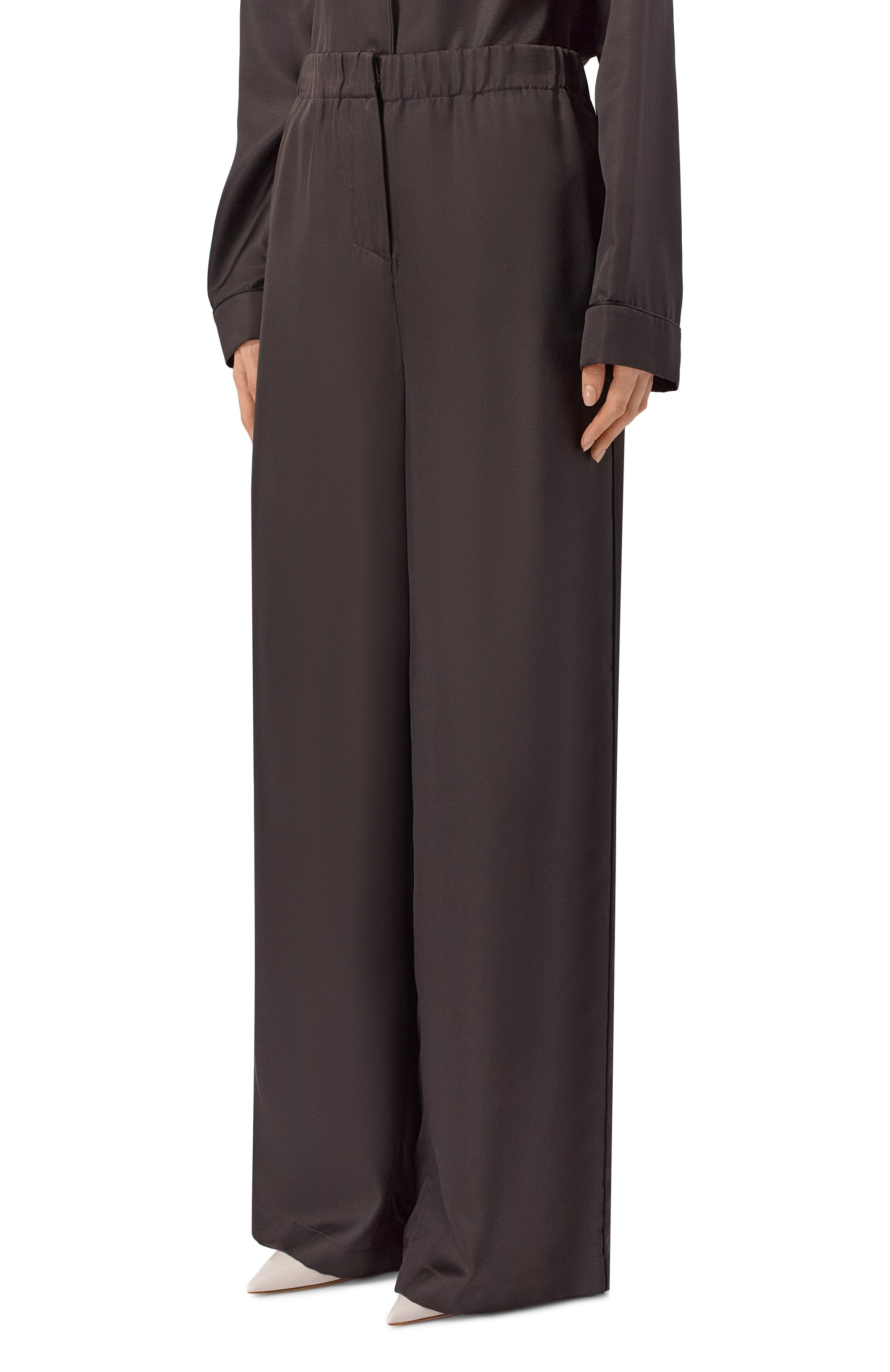 Шелковые брюки MVST темно-коричневого цвета по цене 157000 руб., арт. M26.2PW.T012/F138, фото 3 Шелковые брюки MVST, арт. M26.2PW.T012/F138, фото 3