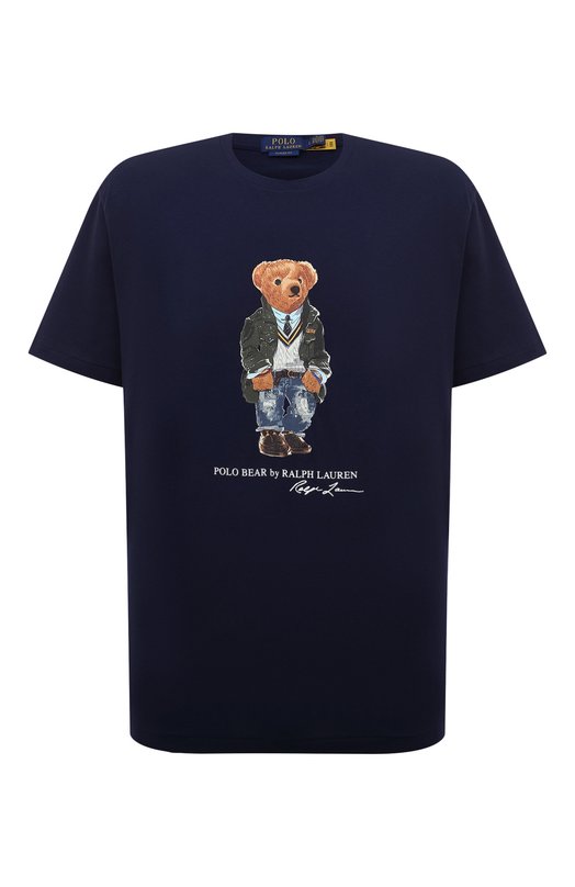 Хлопковая футболка Polo Ralph Lauren 710854497 Синий 710854497
