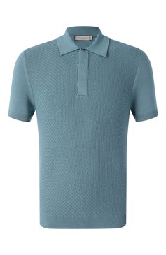 Мужское поло CANALI бирюзового цвета, арт. C1068/MK02267 | Фото 1 (Драгоценные камни: Проставлено; Материал сплава: Проставлено; Рукава: Короткие; Длина (для топов): Стандартные; Материал внешний: Хлопок, Синтетический материал; Застежка: Пуговицы; Принт: Без принта; Кросс-КТ: Трикотаж; Стили: Кэжуэл)