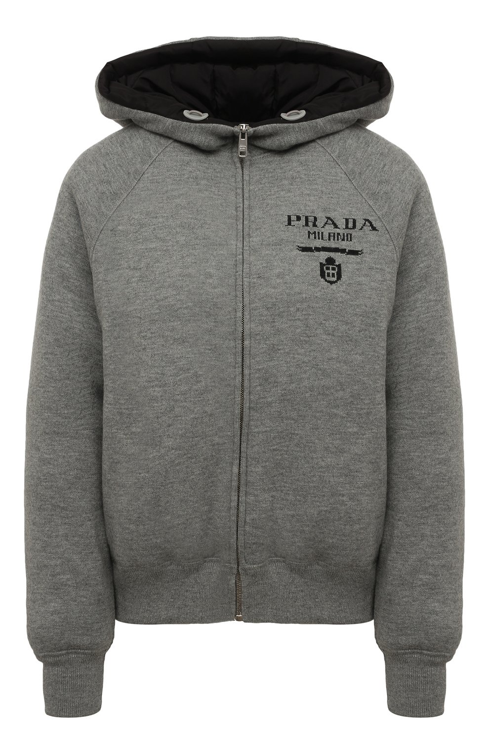 Кашемировый кардиган PRADA серого цвета по цене 450000 руб., арт. P25I95-10J4-F0031-212, фото 1 Кашемировый кардиган PRADA, арт. P25I95-10J4-F0031-212, фото 1