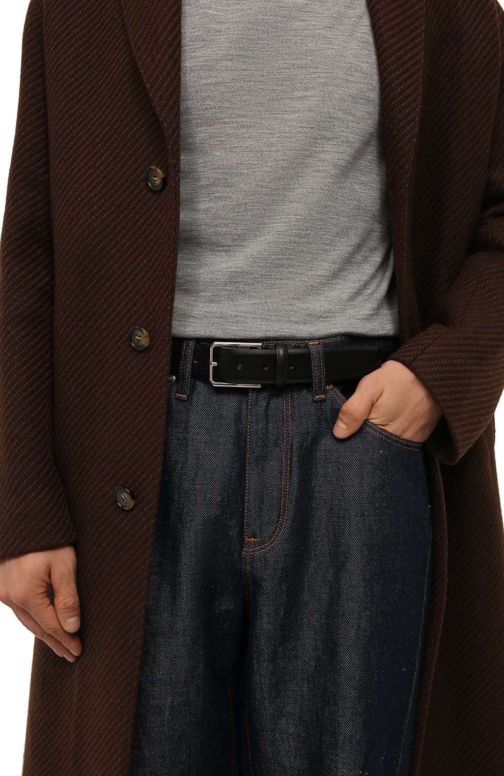 Кожаный ремень SANTONI, арт. CM35VS003B91E0BRU50, фото 2