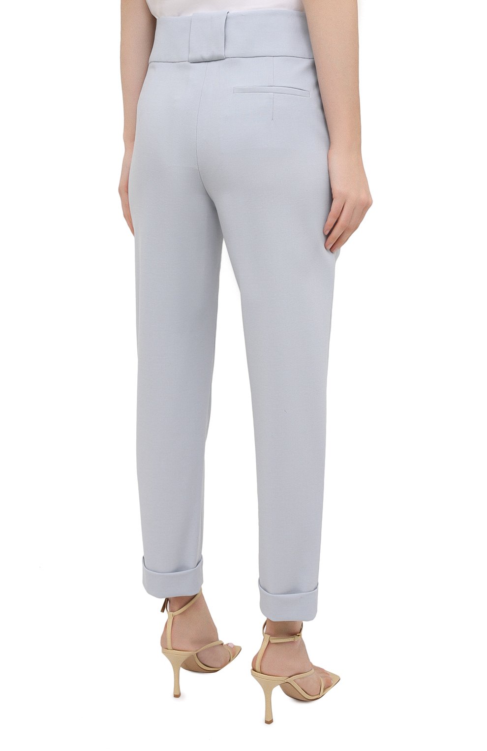 Шерстяные брюки GIORGIO ARMANI голубого цвета по цене 109500 руб., арт. 1SHPP0G5/T01HK, фото 4 Шерстяные брюки GIORGIO ARMANI, арт. 1SHPP0G5/T01HK, фото 4
