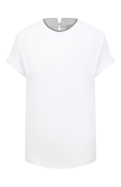 Женская хлопковая футболка BRUNELLO CUCINELLI, арт. M0T18BD200