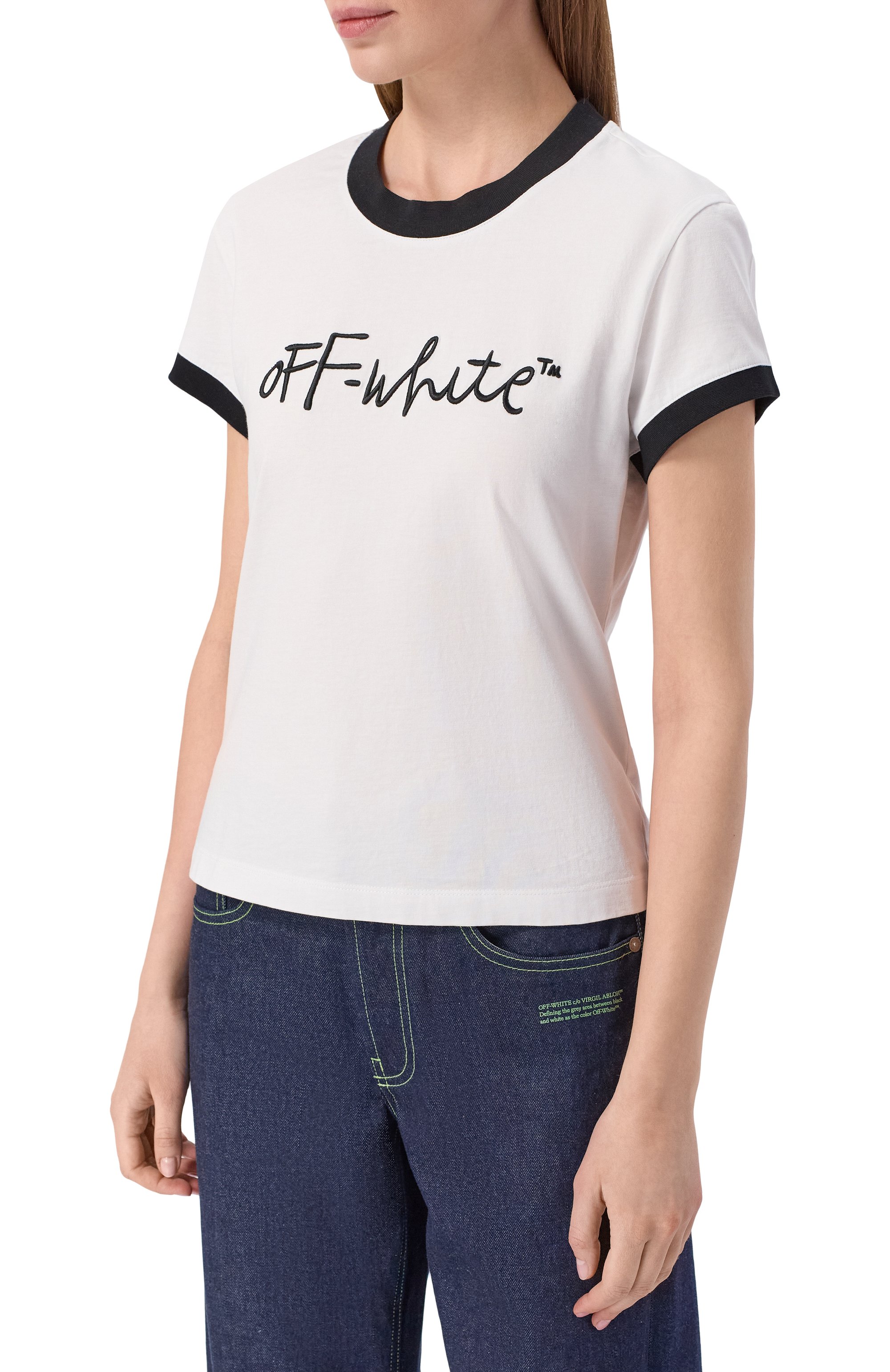 Хлопковая футболка OFF-WHITE, а рт. 0WAA112S26JER001, фото 3