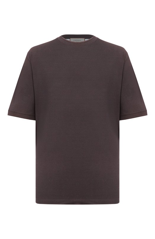 Хлопковая футболка Canali T0931/MJ02439_001 Коричневый T0931/MJ02439_001