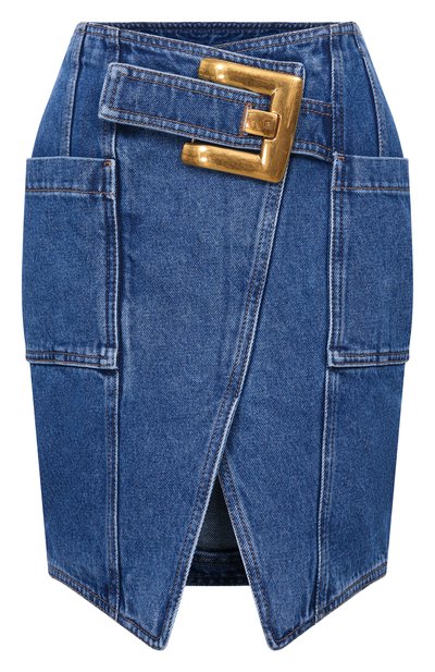 Женская джинсовая юбка BALMAIN, арт. GF1LBB28/DG08