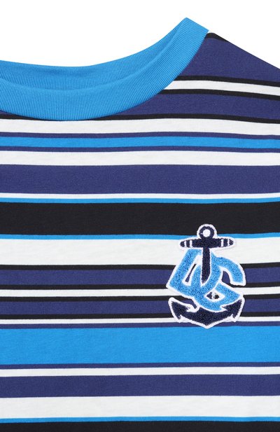 Хлопковая футболка DOLCE & GABBANA синего цвета по цене 33300 руб., арт. L4JTHU/HS7LF_001, фото 3 Хлопковая футболка DOLCE & GABBANA, арт. L4JTHU/HS7LF_001, фото 3