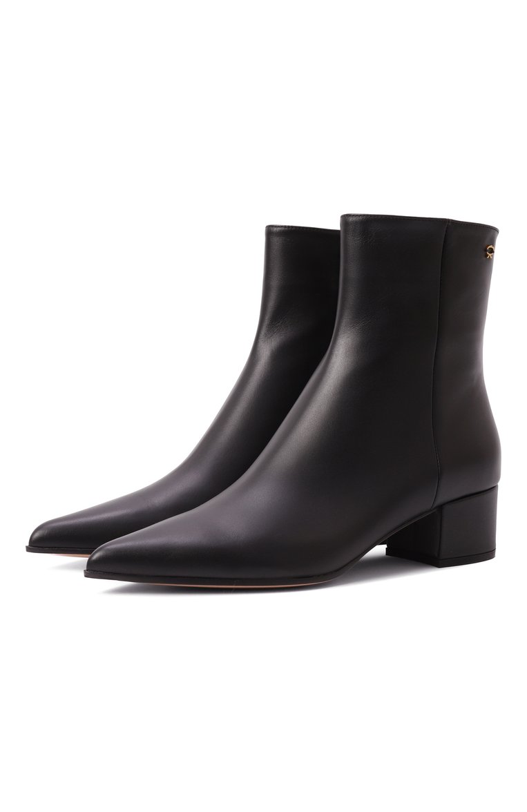 Женские кожаные ботильоны lyell 45 GIANVITO ROSSI черного цвета, арт. G73161.45RIC.VGINER0 | Фото 1 (Материал внутренний: Натуральная кожа; Подошва: Плоская; Каблук высота: Низкий; Материал внешний: Натуральная кожа; Материал утеплителя: Без утеплителя; Каблук тип: Устойчивый)