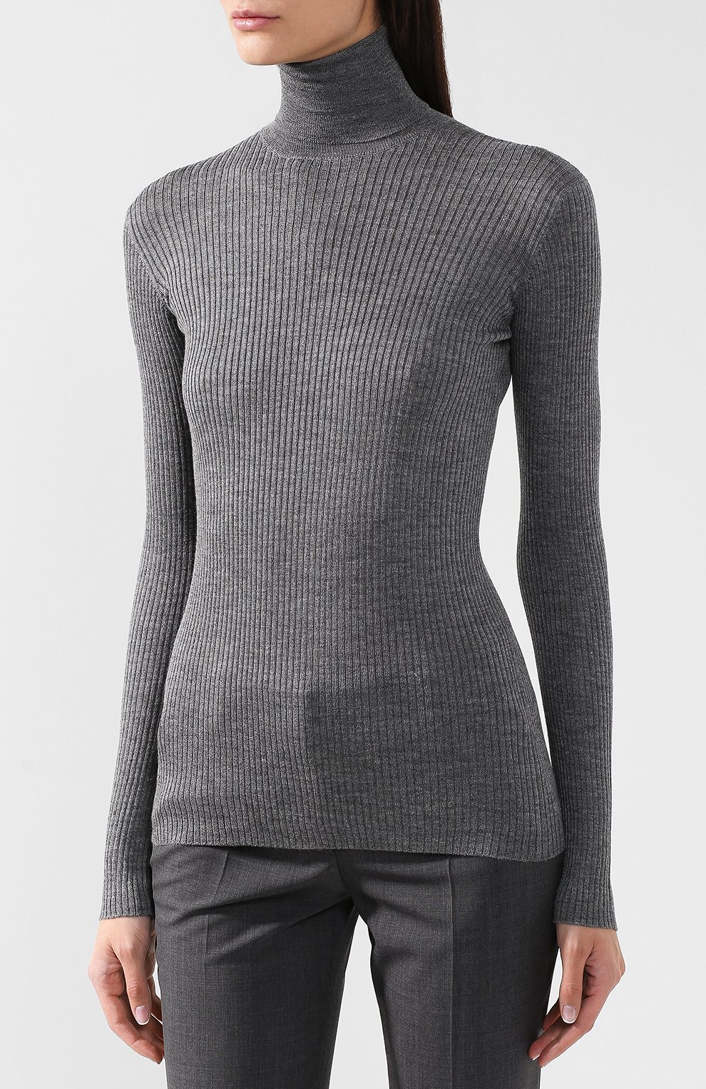 Однотонная водолазка из смеси шерсти и шелка PRADA, арт. P26295-1RZR-F0480, фото 3
