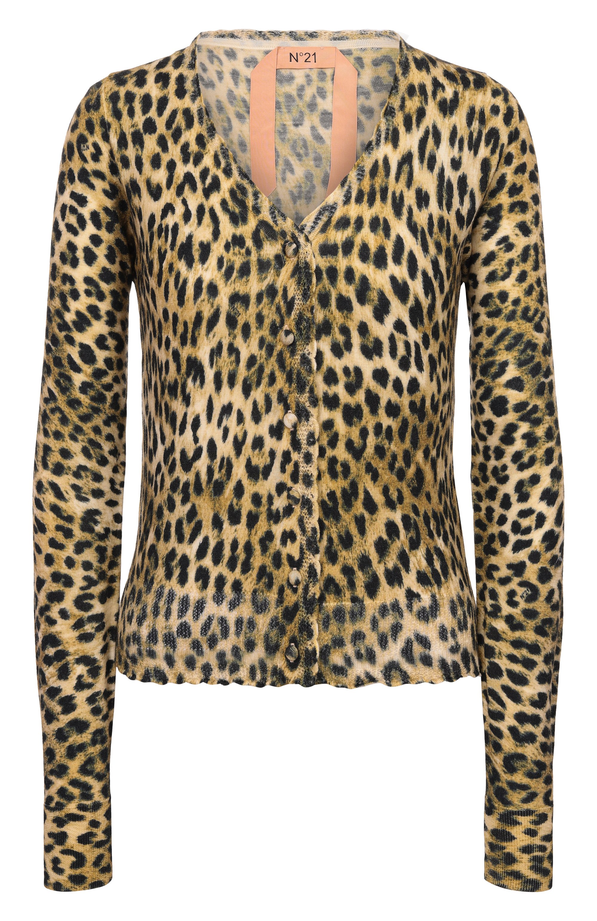 Шерстяной кардиган N21 леопардового цвета по цене 58700 руб., арт. A002/9000, фото 1 Шерстяной кардиган N21, арт. A002/9000, фото 1
