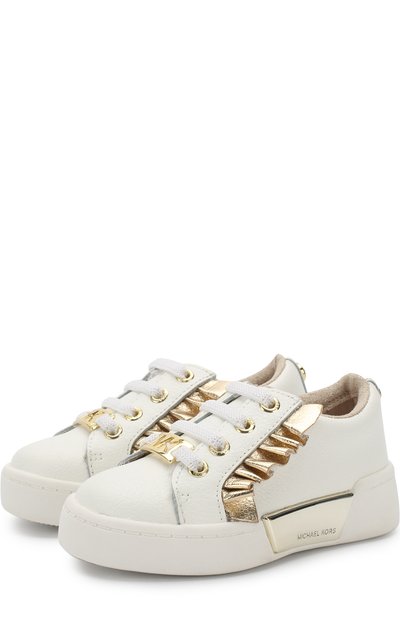 Кожаные кеды с металлизированной оборкой MICHAEL KORS COLLECTION, арт. ZIA GUARD RAIL-T, фото 1