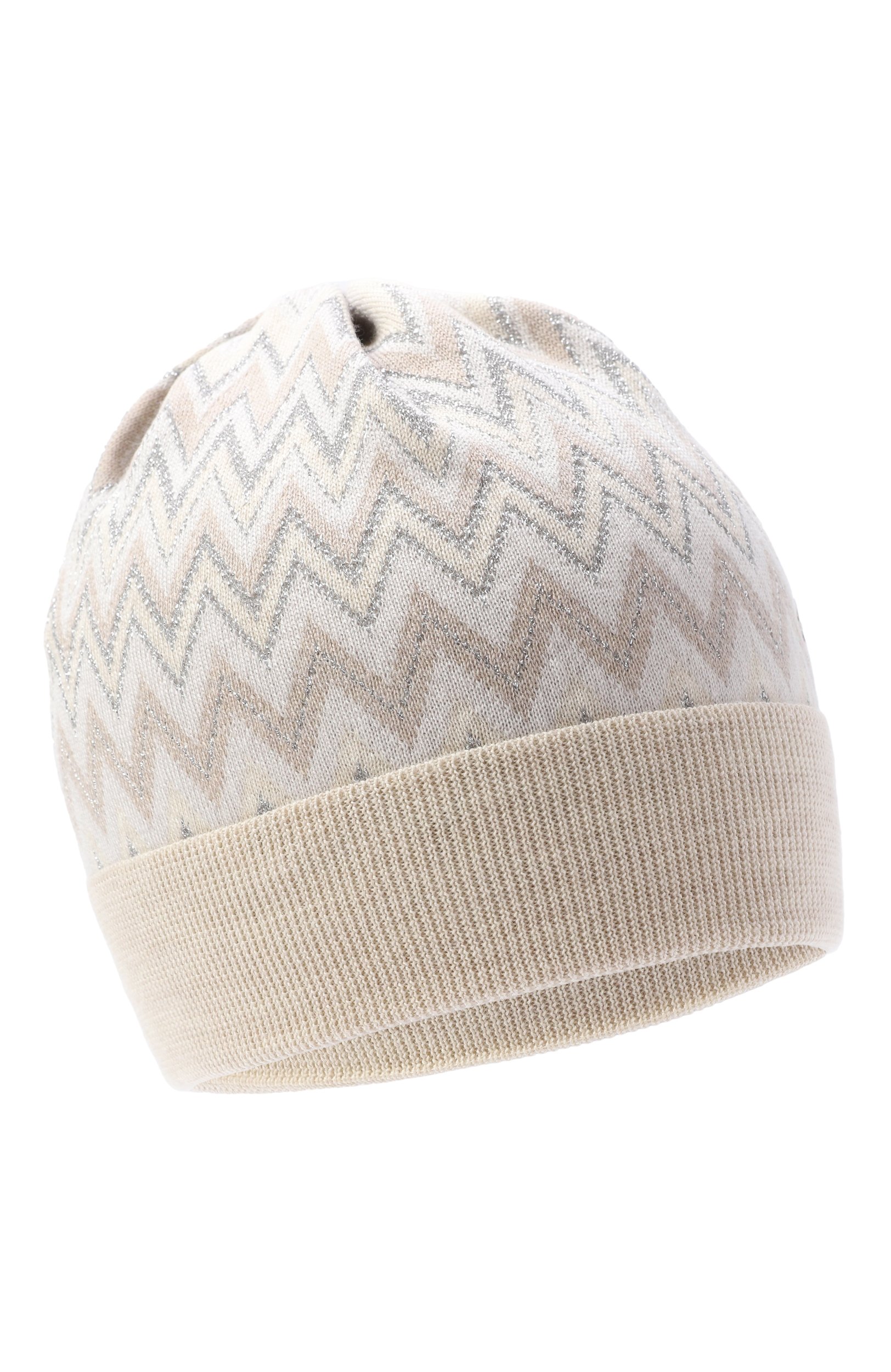 Шерстяная шапка MISSONI светло-бежевого цвета по цене 15750 руб., арт. MZ0B37/W0028, фото 1 Шерстяная шапка MISSONI, арт. MZ0B37/W0028, фото 1