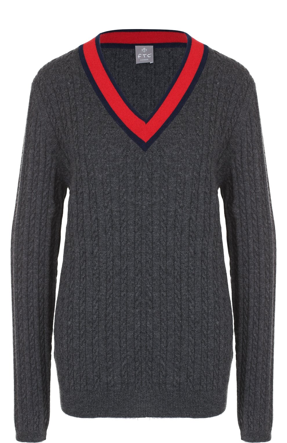 Кашемировый пуловер фактурной вязки с v-образным вырезом FTC, арт. 708-1110, фото 1