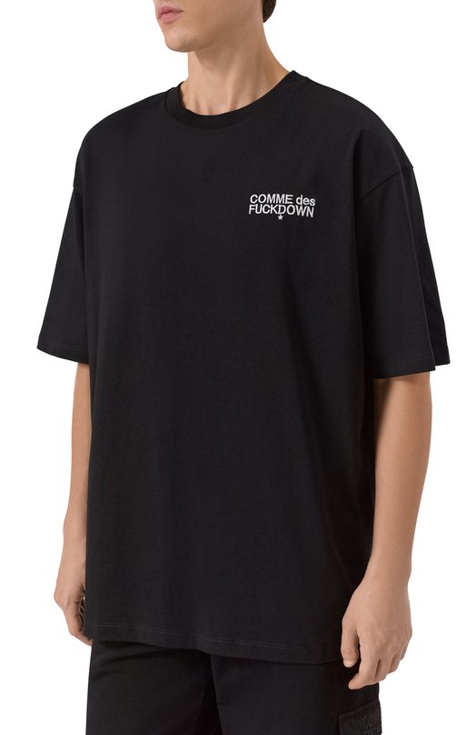 Хлопковая футболка Comme des Fuckdown CFABM01727 Чёрный  CFABM01727 Фото 3