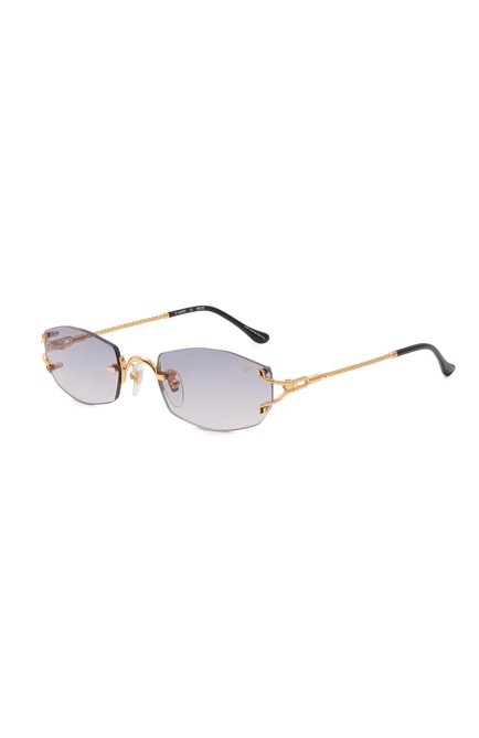 Женские солнцезащитные очки VINTAGE FRAMES серого цвета, арт. ASPEN 24KT G0LD/ASPHALT | Фото 1 (Тип очков: С/з; Нос: Не проставлено; Материал: Металл; Региональные ограничения белый список (Axapta Mercury): Не проставлено; Очки форма: Овальные, Безоправные; Оптика Гендер: оптика-женское)