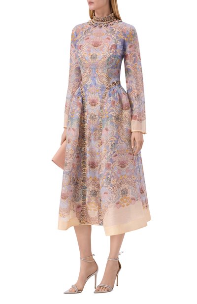 Женское платье изо льна и шелка ZIMMERMANN, арт. 6591DC261