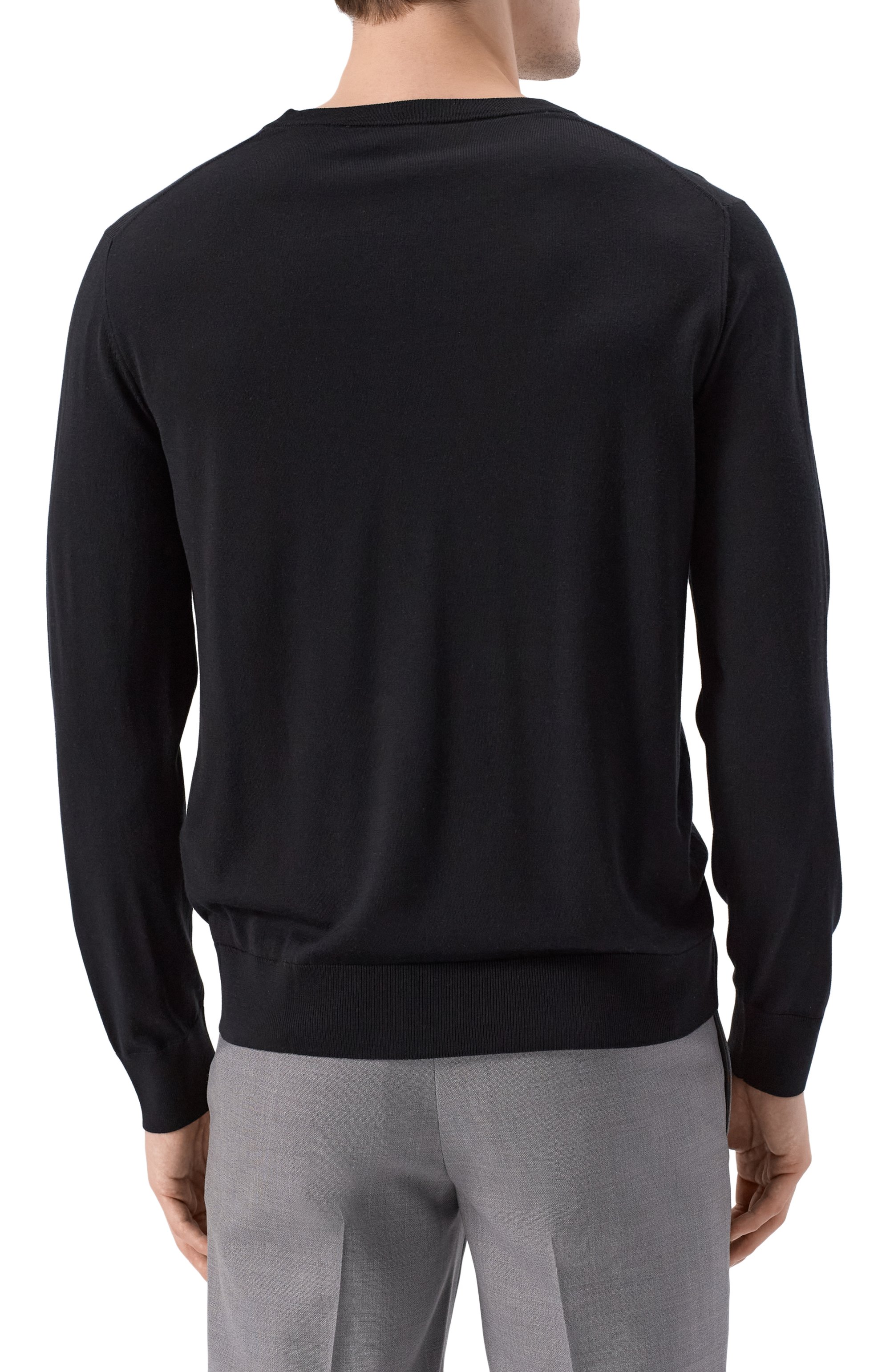 Шерстяной джемпер BRIONI черного цвета по цене 126000 руб., арт. UMQ90L/0ZK82, фото 4 Шерстяной джемпер BRIONI, арт. UMQ90L/0ZK82, фото 4