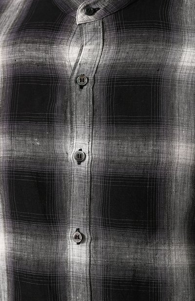 Льняная рубашка в клетку KAZUYUKI KUMAGAI черного цвета по цене 36700 руб., арт. KS81-056, фото 5 Льняная рубашка в клетку KAZUYUKI KUMAGAI, арт. KS81-056, фото 5