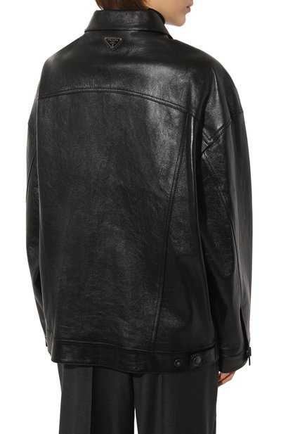 Кожаная куртка PRADA черного цвета по цене 510000 руб., арт. 58A091-1ZFE-F0002, фото 4 Кожаная куртка PRADA, арт. 58A091-1ZFE-F0002, фото 4