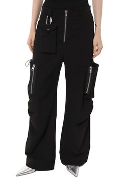 Женские брюки-карго WHO/AM черного цвета, арт. MP1-P231-BLK | Фото 3 (Силуэт Ж (брюки и джинсы): Широкие; Длина (брюки, джинсы): Стандартные; Женское Кросс-КТ: Брюки-одежда; Материал внешний: Синтетический материал; Материал сплава: Проставлено; Стили: Спорт-шик; Драгоценные камни: Проставлено)