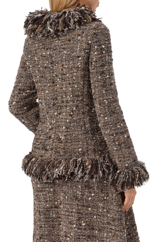 Шерстяной жакет Giambattista Valli 25FWSVCA6038/77GR0 Коричневый  25FWSVCA6038/77GR0 Фото 4