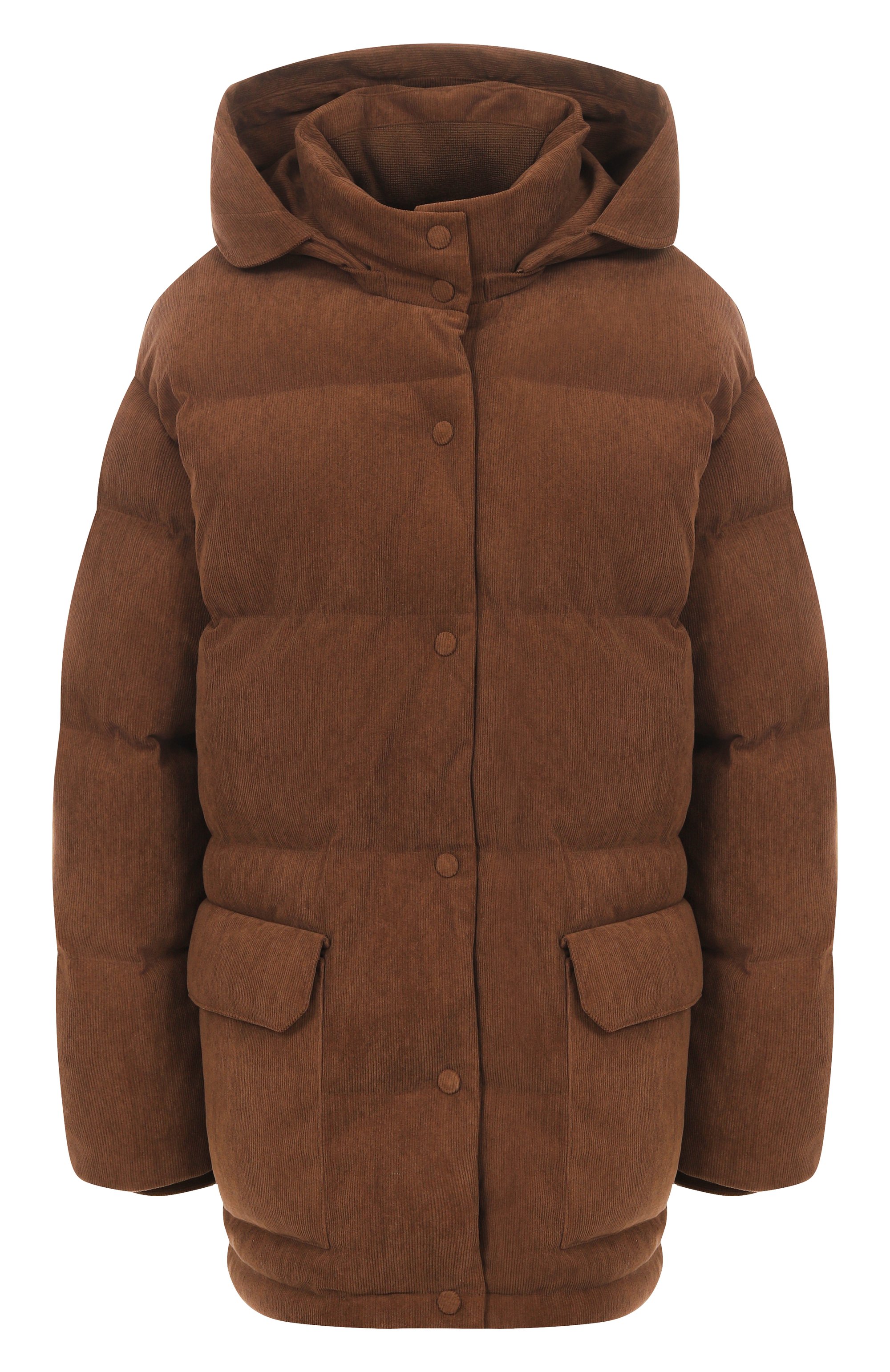 Вельветовый пуховик ADDICTED коричневого цвета по цене 108500 руб., арт. MD224-1, фото 1 Вельветовый пуховик ADDICTED, арт. MD224-1, фото 1