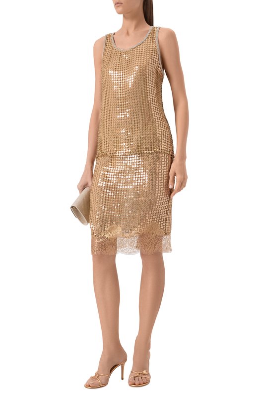 Майка с отделкой пайетками Elie Saab T0309/PA013 Золотой  T0309/PA013 Фото 2