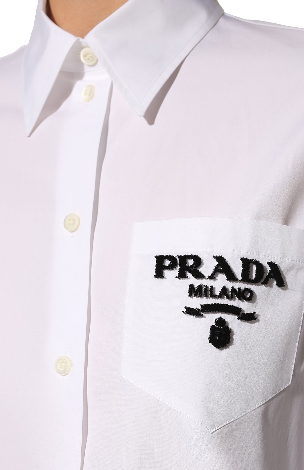 Хлопковая рубашка PRADA, арт. P437FR-1Z9P-F0009-221, фото 5