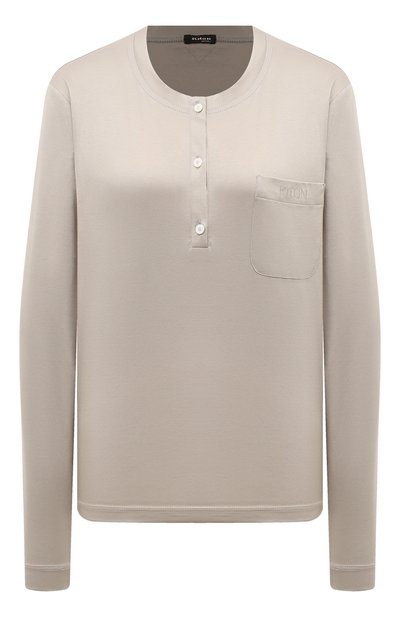 Женская хлопковый лонгслив-хенли KITON, арт. D58438H080511111