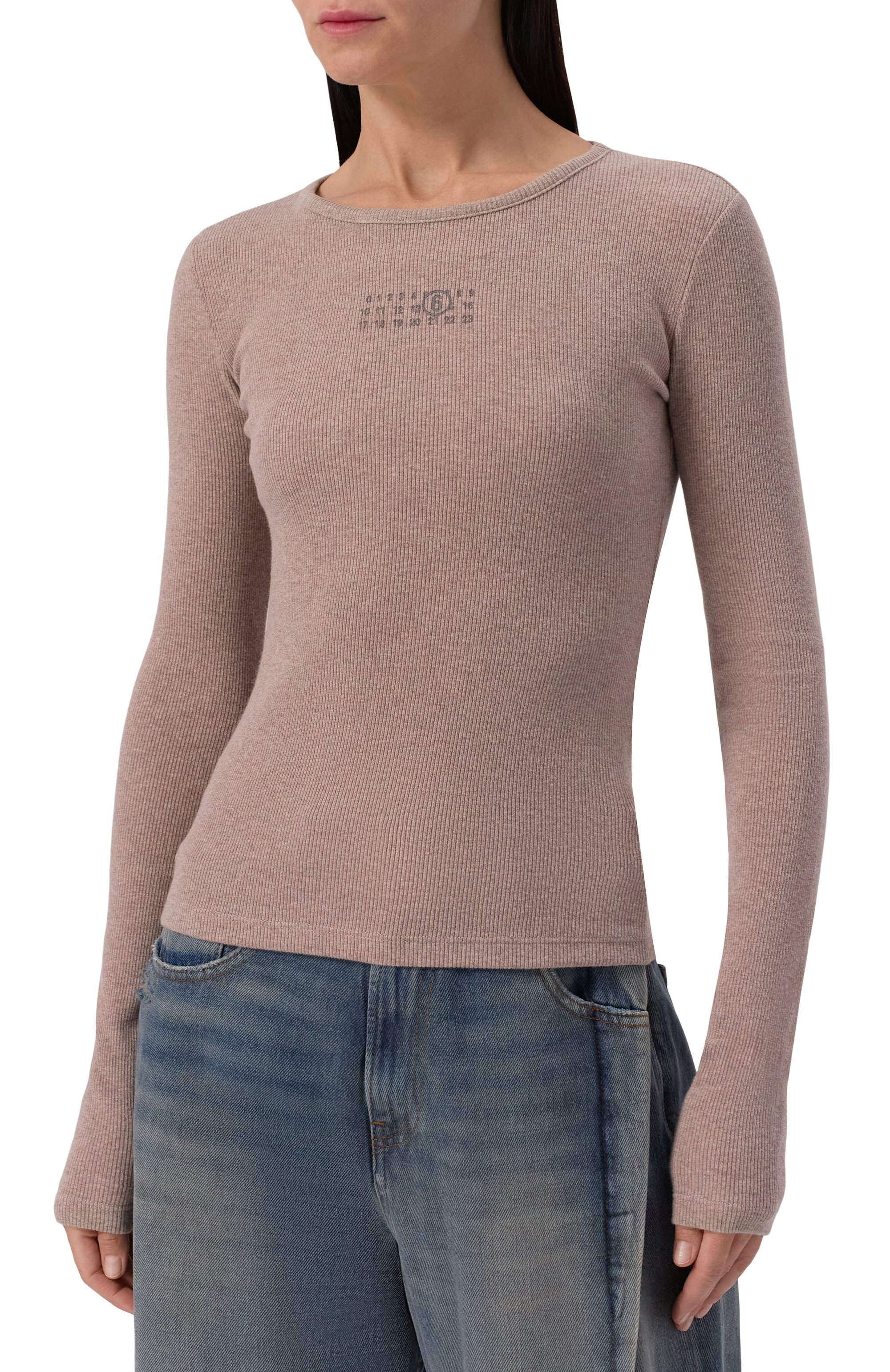 Лонгслив из хлопка и шерсти MM6, арт. S52NH0029/M20122, фото 3