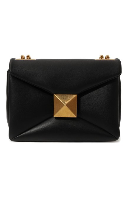 Женская сумка one stud small VALENTINO черного цвета, арт. 2W2B0K21HHX 098 | Фото 1 (Материал: Натуральная кожа; Драгоценные камни: Проставлено; Материал сплава: Проставлено; Ремень/цепочка: На ремешке; Размер: small)