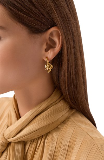 Серьги SAINT LAURENT золотого цвета по цене 66300 руб., арт. A0033W/Y1500, фото 2 Серьги SAINT LAURENT, арт. A0033W/Y1500, фото 2