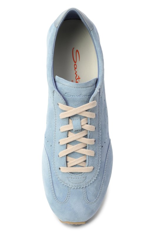 Замшевые кроссовки Santoni WBGG61356BIFTTKR Голубой  WBGG61356BIFTTKR Фото 6
