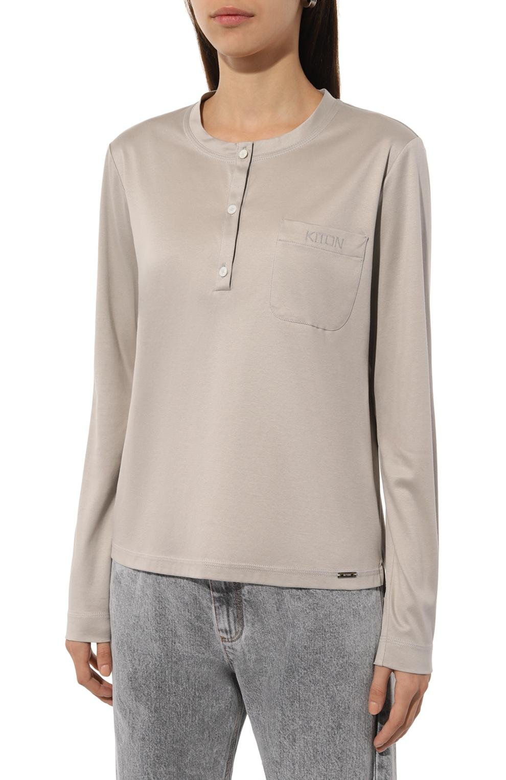 Хлопковый лонгслив KITON, арт. D58438H0805111, фото 3