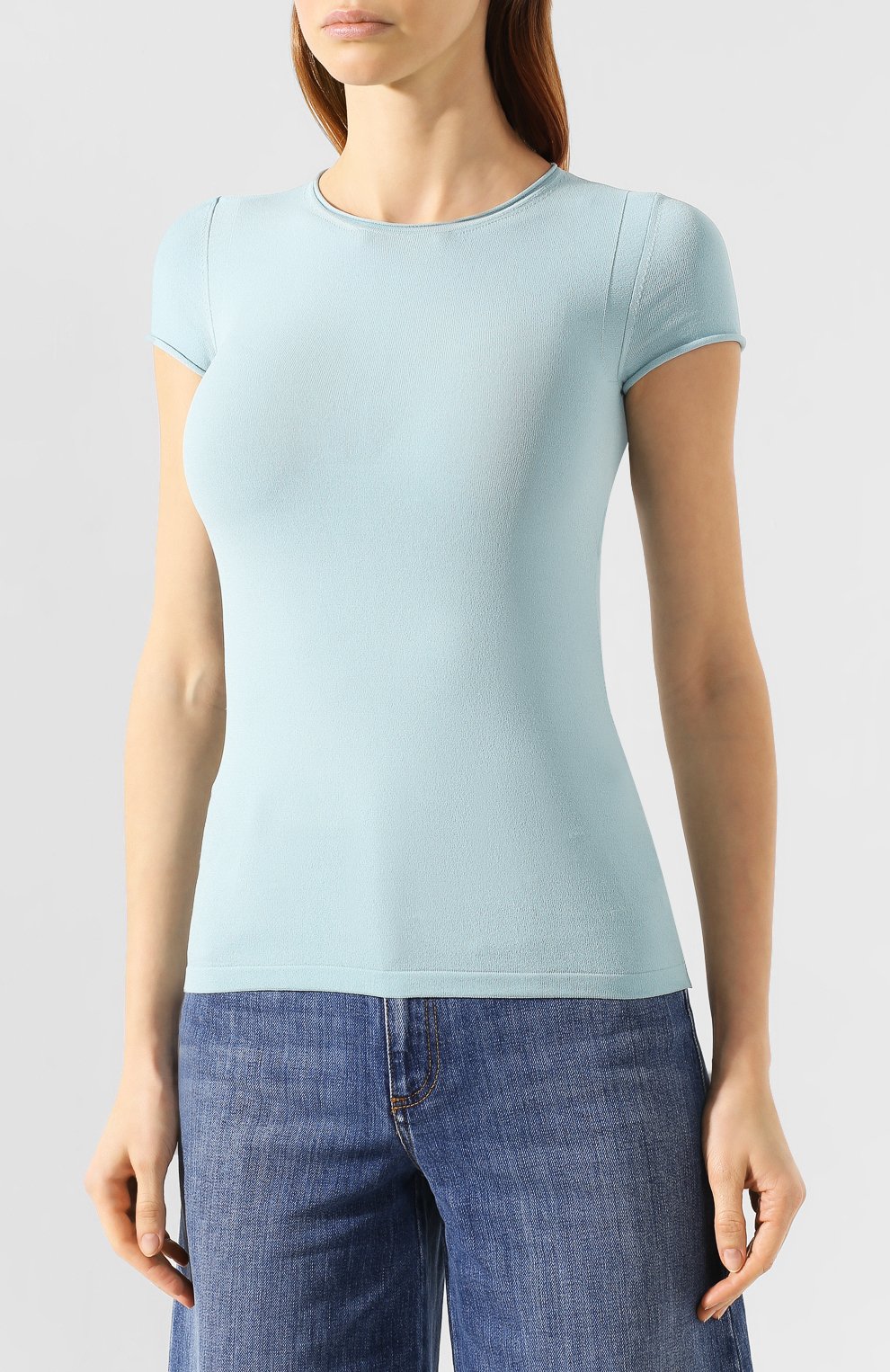 Топ из вискозы STELLA MCCARTNEY голубого цвета по цене 55150 руб., арт. 600041/S2153, фото 3 Топ из вискозы STELLA MCCARTNEY, арт. 600041/S2153, фото 3