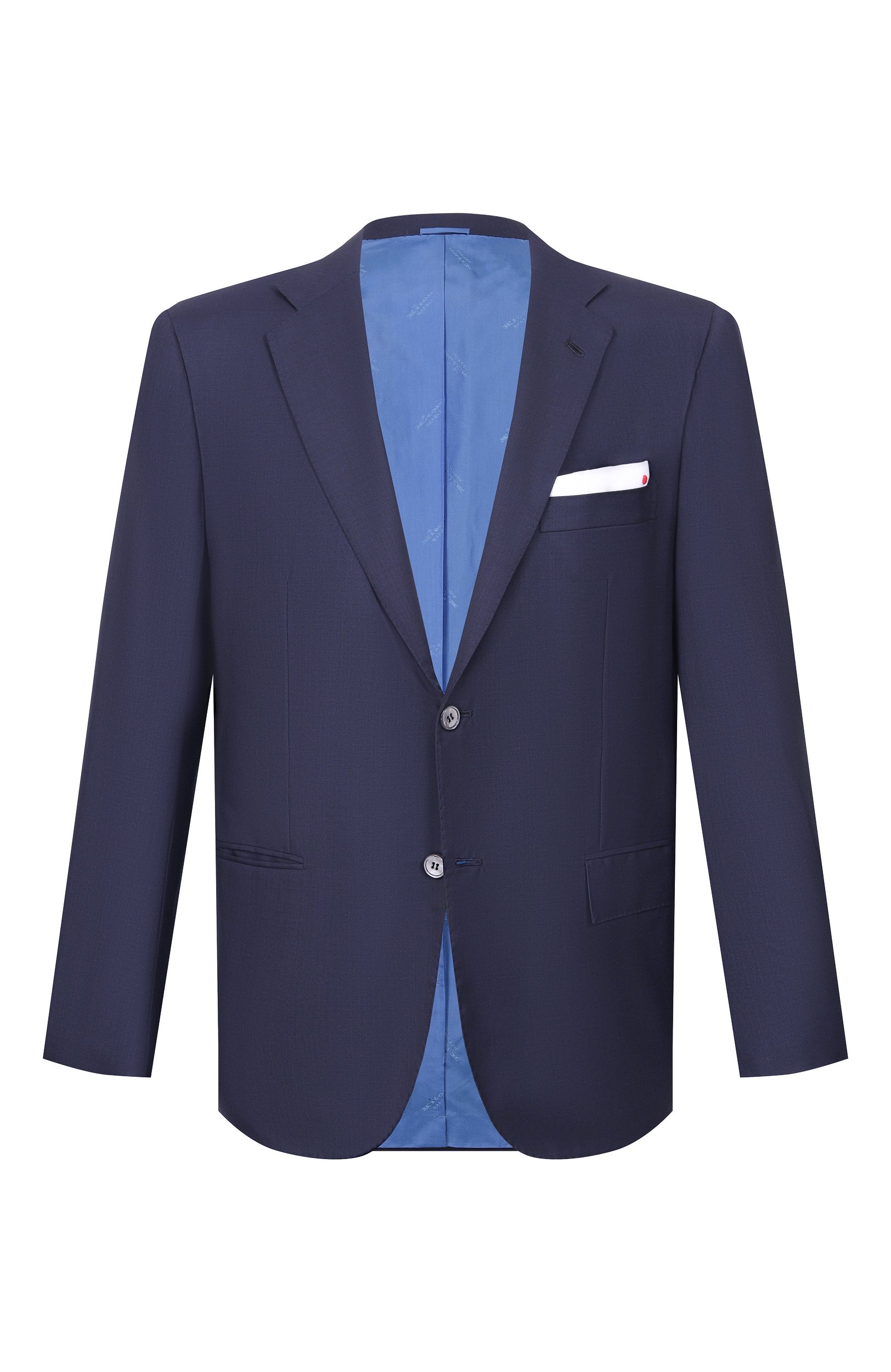 Шерстяной пиджак KITON темно-синего цвета по цене 615500 руб., арт. UG81K0982823, фото 1 Шерстяной пиджак KITON, арт. UG81K0982823, фото 1