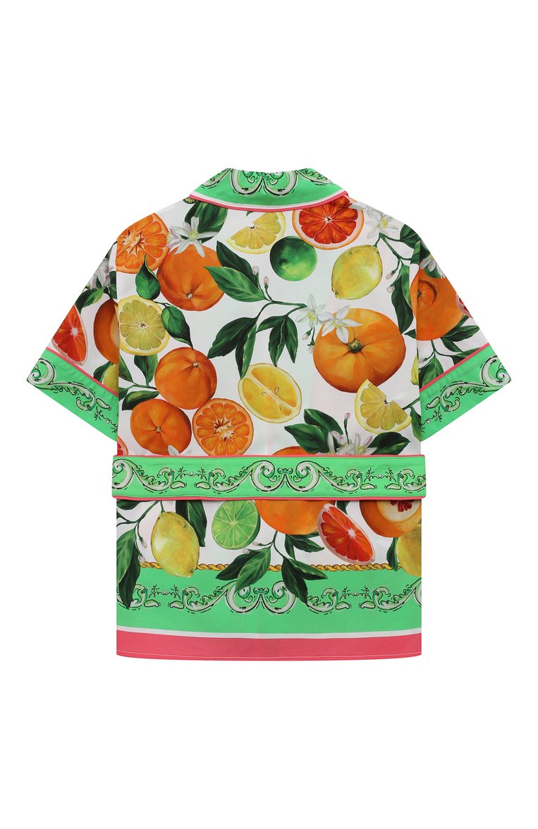 Детское хлопковая рубашка DOLCE & GABBANA разноцветного цвета, арт. L56S07/G7L9A | Фото 2 (Рукава: Короткие; Материал внешний: Хлопок; Случай: Повседневный; Ростовка одежда: 4 года | 104 см, 5 лет | 110 см, 6 лет | 116 см, 10 - 11 лет | 140 - 146см, 8 лет | 128 см, 12 лет | 152 см, 2 года | 92 см, 13 - 15 лет | 158 см, 3 года | 98 см)