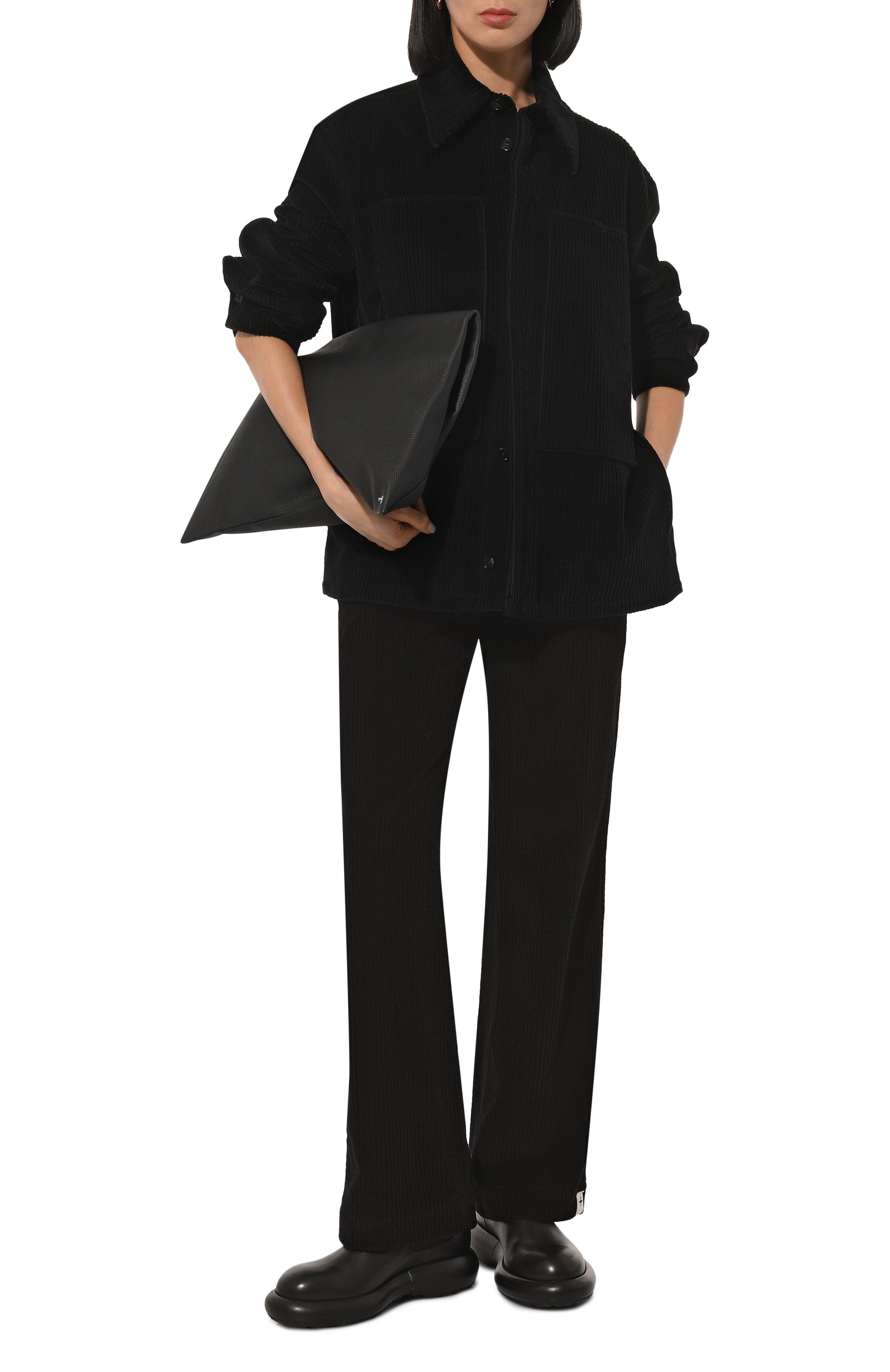 Вельветовые брюки JIL SANDER черного цвета по цене 149000 руб., арт. J40KA0233-J45256, фото 2 Вельветовые брюки JIL SANDER, арт. J40KA0233-J45256, фото 2